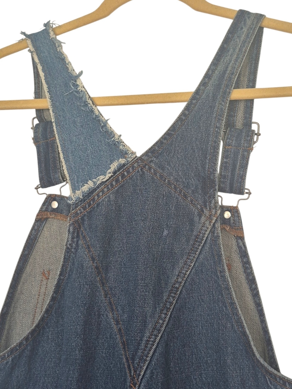 Zara Trafaluc Denimwear Mom Fit Overalls Distressed Patchwork Bib Jeans M - Picture 8 of 9